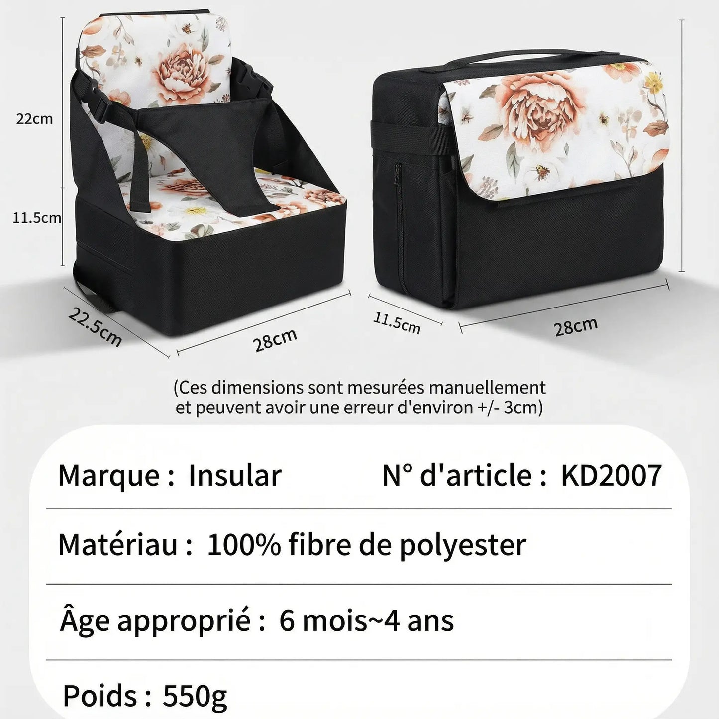 Rehausseur chaise enfant ventilé motif fleurs