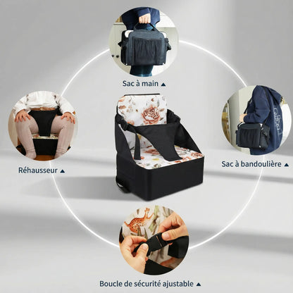 Rehausseur chaise enfant ventilé motif fleurs