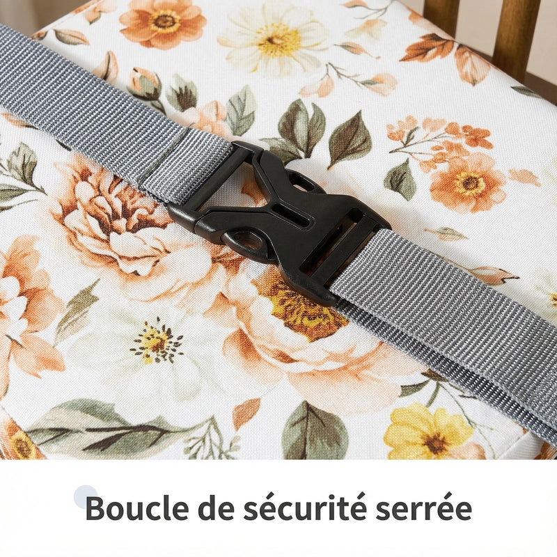 Boucle de Securite Du Coussin Rehausseur Enfant Motif Fleurs
