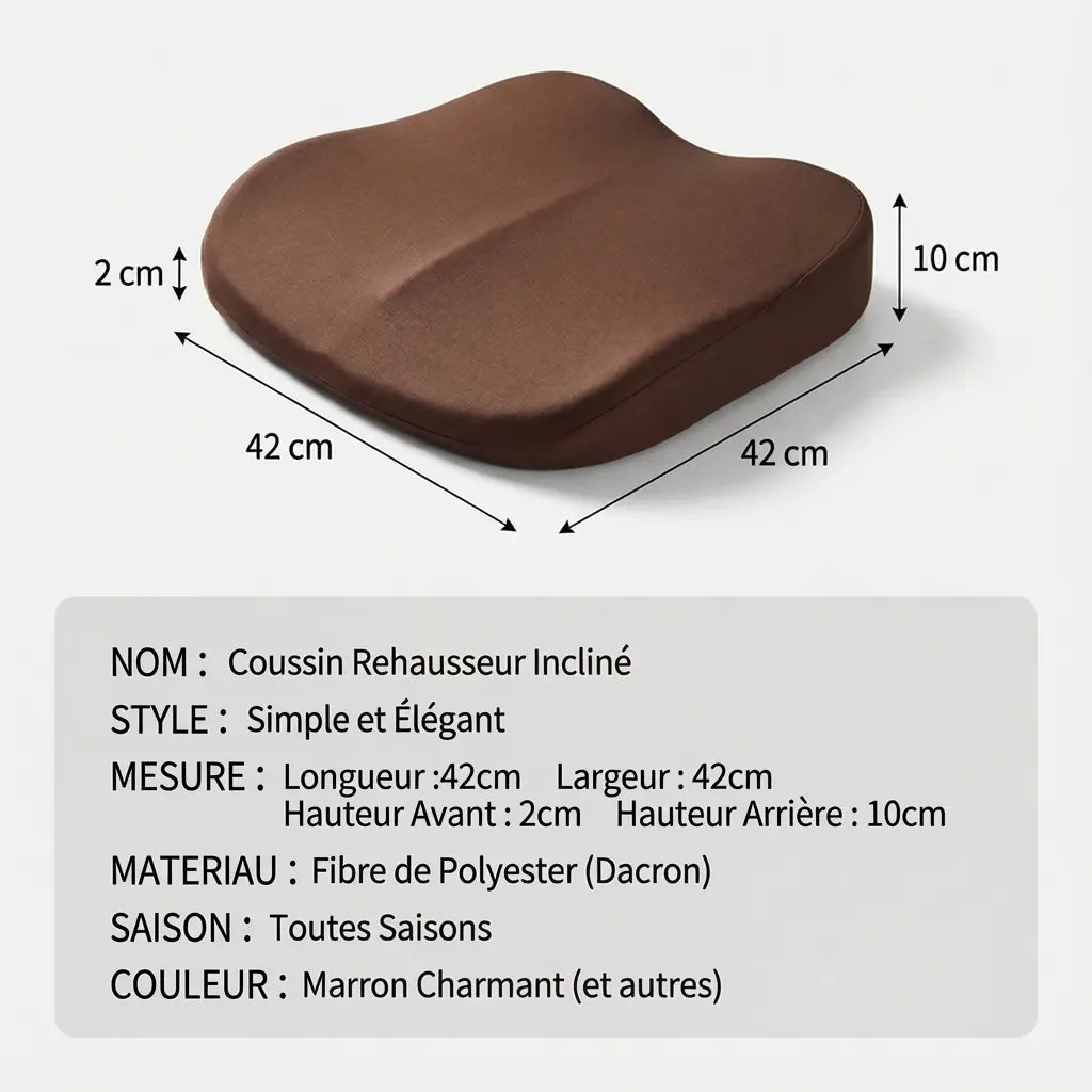 Caracteristiques Coussin Rehausseur Pour Voiture Marron