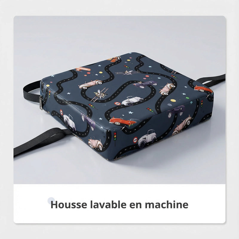 Housse Lavable Du Coussin Rehausseur Enfant Motif Voiture