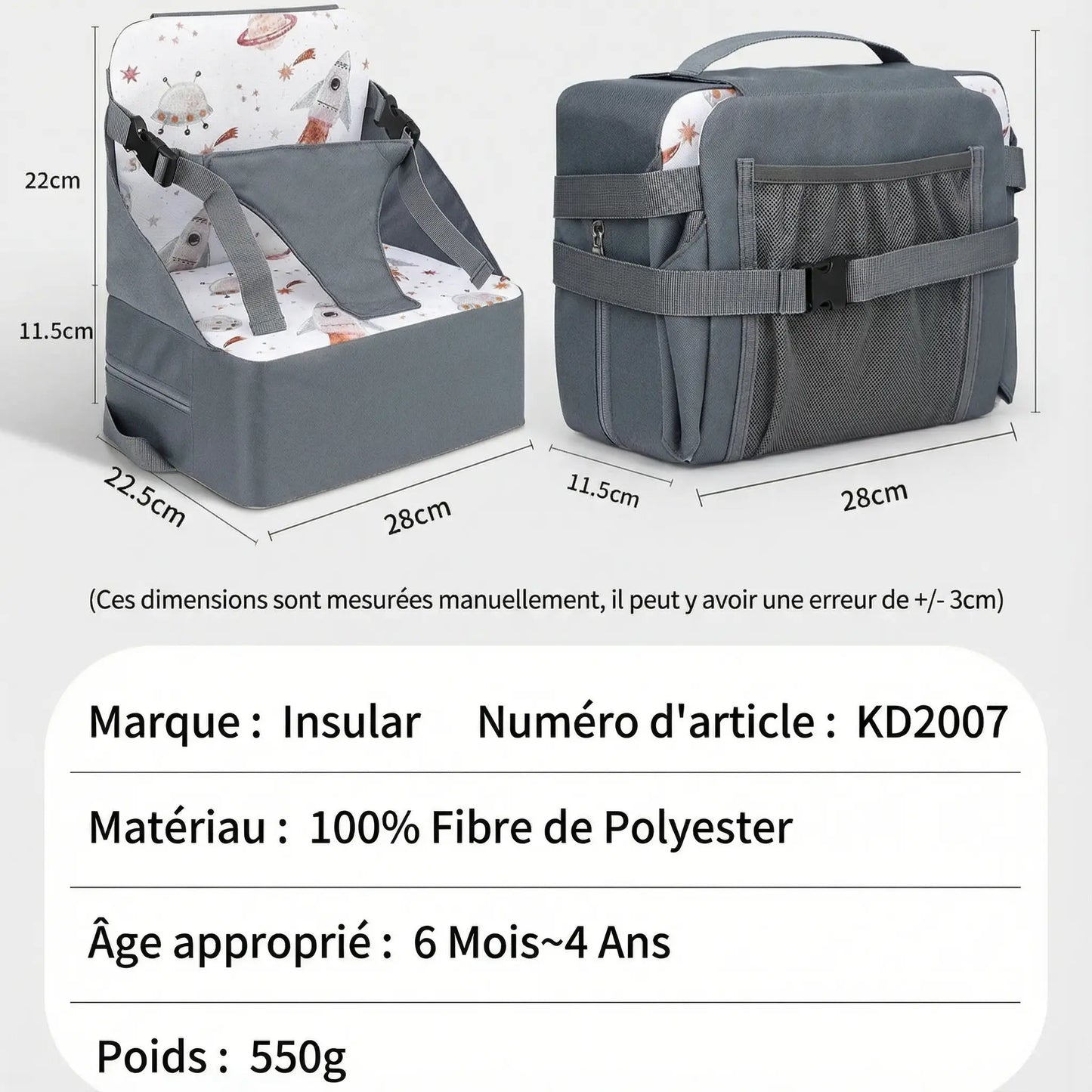 Mesure et Caracteristique du Rehausseur