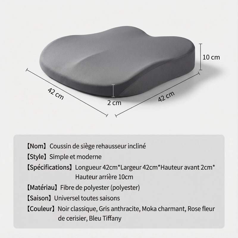 Mesure et Dimension Du Coussin Rehausseur Gris