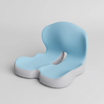 Rehausseur Chaise Ergonomique Bleu Ciel Sur Fond Blanc

