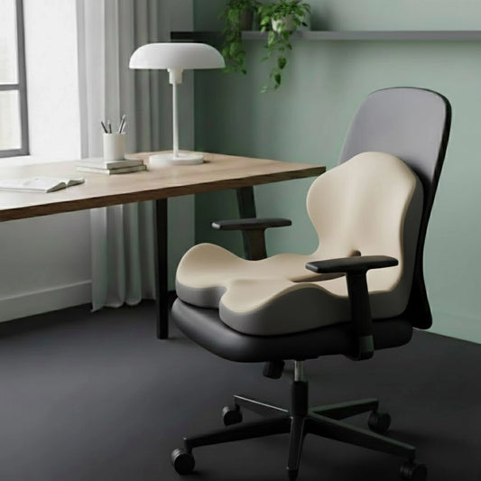 Rehausseur Chaise Ergonomique Gris Beige Sur Chaise Bureau 