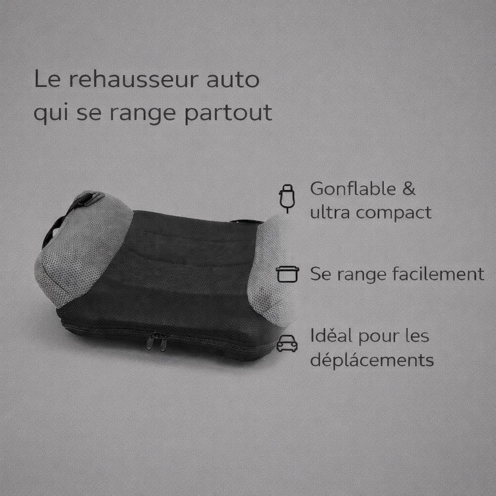 Rehausseur Chaise Gonflable Noir Sur Fond Gris