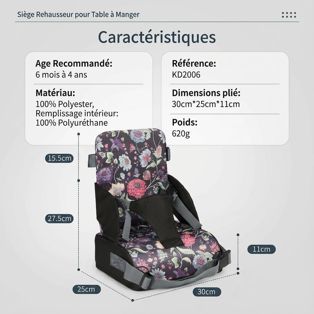 Rehausseur Chaise Motif Fleur Caracteristique