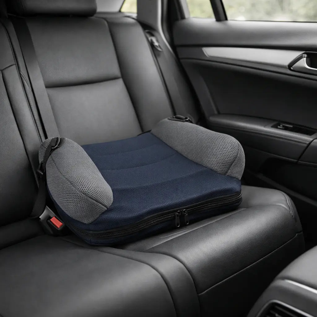 Rehausseur Gonflable Bleu Dans Une Voiture