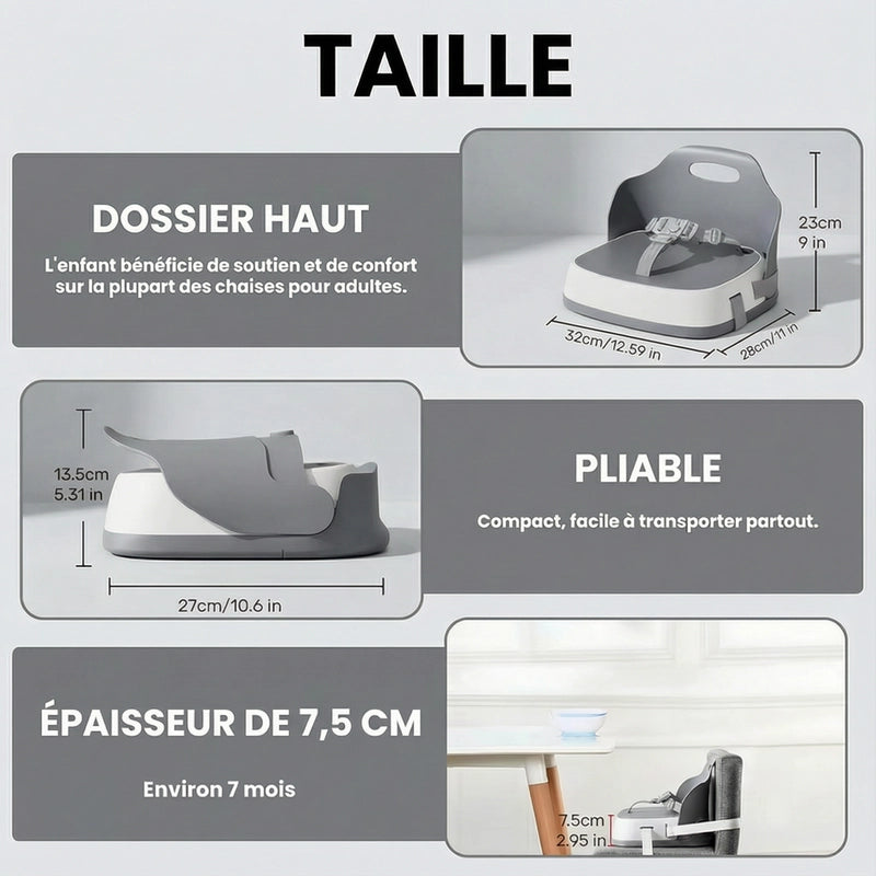 Rehausseur Transportable Gris Dimensions