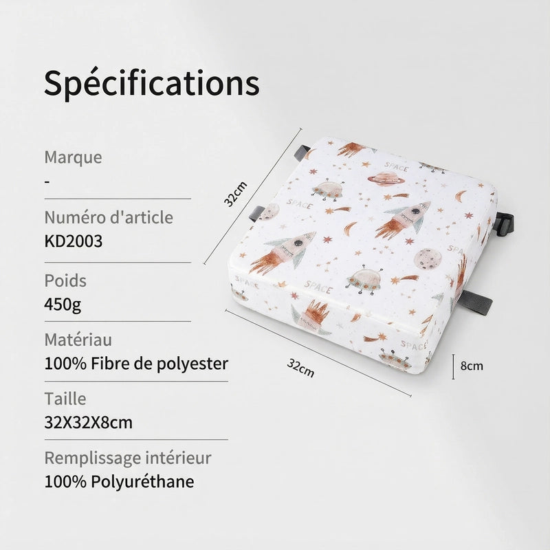 Spécification et Dimensions Coussin Rehausseur Enfant