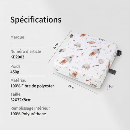 Spécification et Dimensions Coussin Rehausseur Enfant