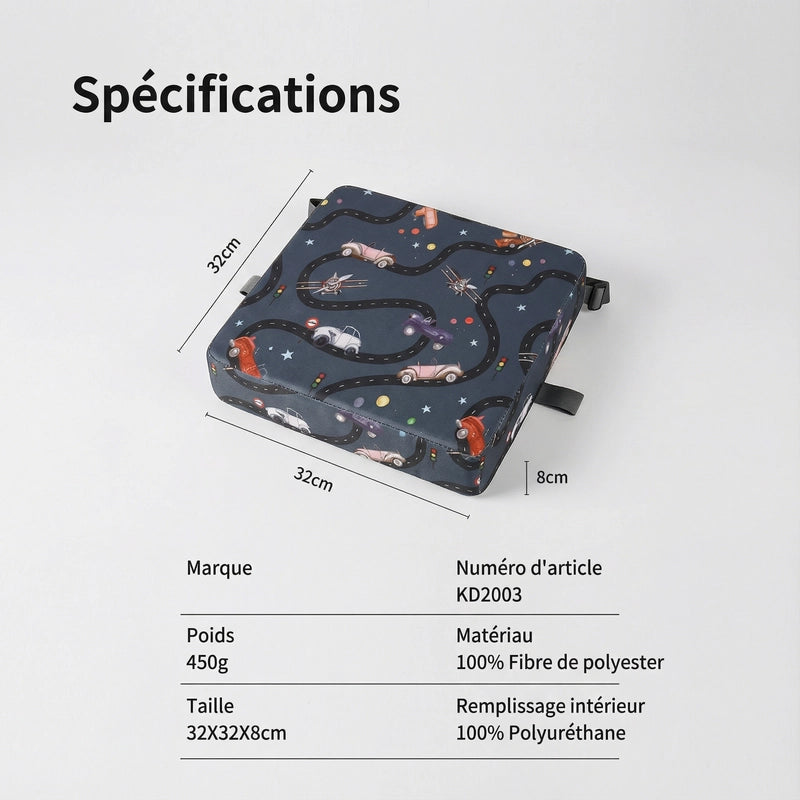 Specification et Mesure du Coussin Rehausseur Enfant